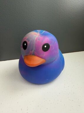 Colorful Purple & Blue Rubber Duck Toy - Kids Bath Play